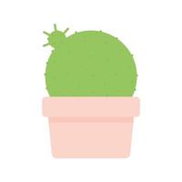 cactus over a pot with a white background vector