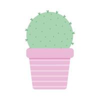 cactus over a pink pot vector