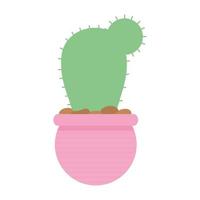 cactus over a pink color pot vector
