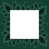 frame with white color over a green leaves background vector