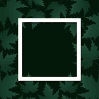 leaf background with a white square in the middle of it vector