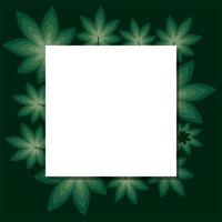 leaf background with a white frame in the middle of it vector