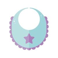 baby bib with a blue color and one star in the middle of it vector