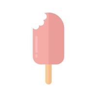 ice cream  with a bite and pink color vector