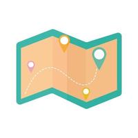 map with bundle of location marks vector