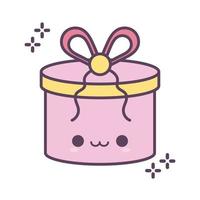 gift box smiling of pink color vector
