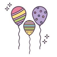 colored balloons on white background vector