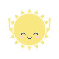 sun smiling weather icon on white background vector