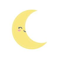 weather icon of a moon smiling vector