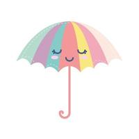 weather icon of a umbrella smiling vector