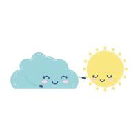 weather icon of an cloud with one sun vector