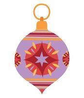 purple christmas ball vector