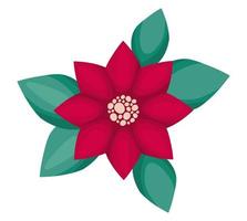 icono de flor de pascua roja vector
