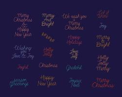 nineteen christams phrases vector