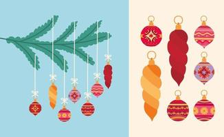 christmas pendants items vector