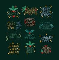 thirteen christams phrases vector