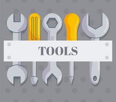 cartel de herramientas de construcción vector