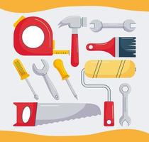 construction tools items vector