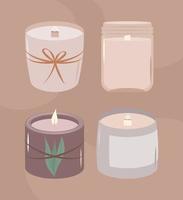 four nice candles vector