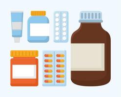 six medical items vector