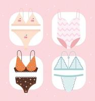 four lady underwears vector