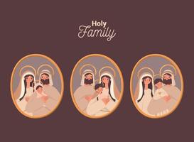 holy family portraits vector