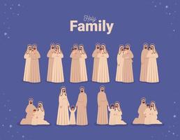 diez santas familias vector