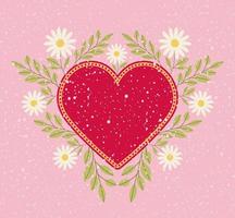 heart with flowers vector