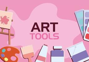 art tools poster vector