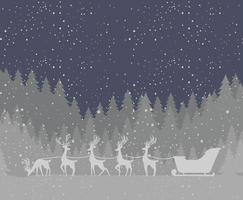 nice santa sleigh vector