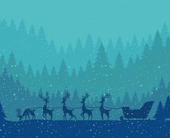 pretty santa sleigh vector