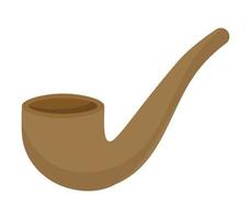 wooden smoke pipe vector