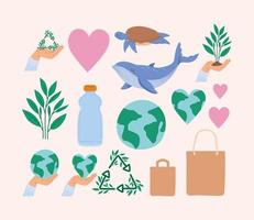 nice eco items vector