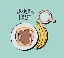 lindo cartel de desayuno vector