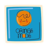 cringe mode sticker vector