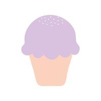 helado con un color morado en un cono vector