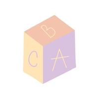 a,b,c cubes on a white background vector