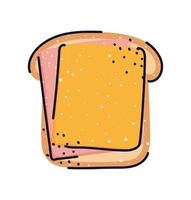 cute toasted bread vector