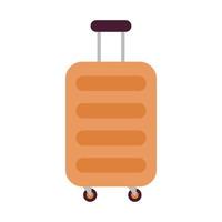 suitcase for travel with a orange color vector