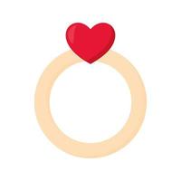 ring with one heart in the top of it vector