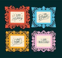 four inspiration statements vector