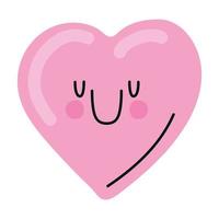 smiling pink heart vector