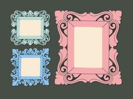 three colored frames vector