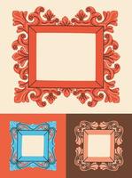 three colorful frames vector