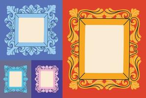 four colorful frames vector