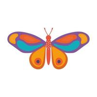 mano de mariposa dibujada sobre un fondo blanco vector