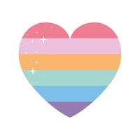 lgbtq pride heart on a white background