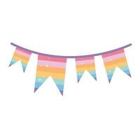 garland with lgbtq pride colors vector