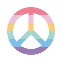 peace symbol with lgbtq pride colors vector
