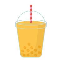 batido de color amarillo y burbujas vector